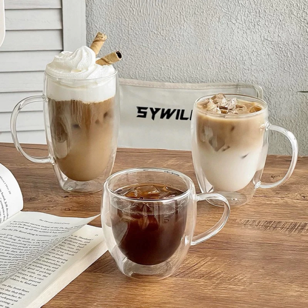 double-walled glass cup