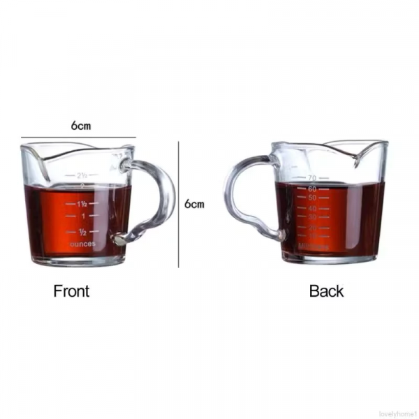 Heat-Resistant Glass Espresso Measuring Cup - 70ml Precision Coffee Shot Jug with Easy-to-Read Markings - Image 9