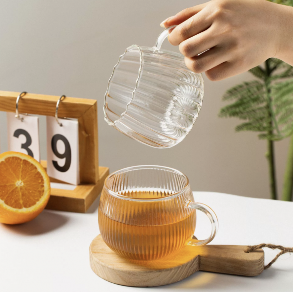 pumpkin shaped glass mug