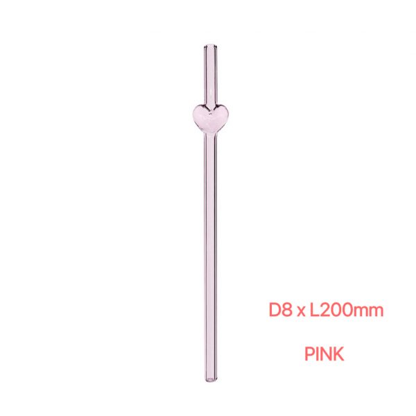Heart-Shaped Reusable Glass Straw – Colorful Borosilicate & Eco-Friendly Design - Image 15