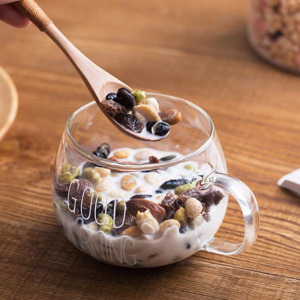 360ML Borosilicate Glass Mug with Handle – Heat-Resistant Breakfast Cup for Coffee, Milk Tea, Juice & Cocktails - Image 5