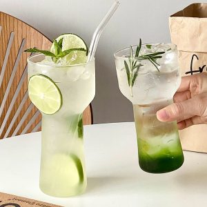 torch shape glass mug