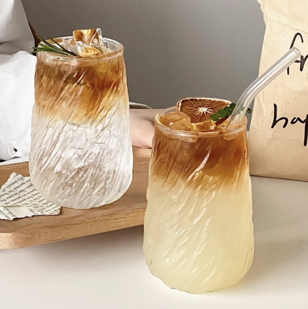 400ML Heat-Resistant Borosilicate Glass Mug – Ice Patterned Cup for Matcha, Juice, Coffee, and More - Image 6