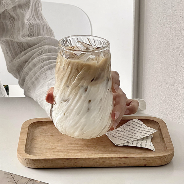 400ML Heat-Resistant Borosilicate Glass Mug – Ice Patterned Cup for Matcha, Juice, Coffee, and More - Image 5