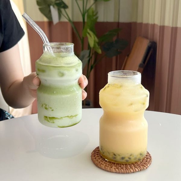 260ML/420ML High Borosilicate Yakult Style Glass Cup – Cute Mug for Matcha, Juice, Cocktails & Iced Drinks - Image 11
