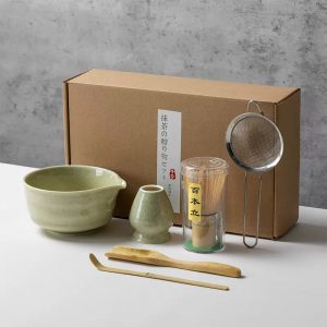 Japanese Matcha Tea Ceremony Set Kit, 6Pcs, Matcha Bowl, Bamboo Whisk, Whisk Holder & Tea Scoop, Traditional Matcha Tea Making Accessories