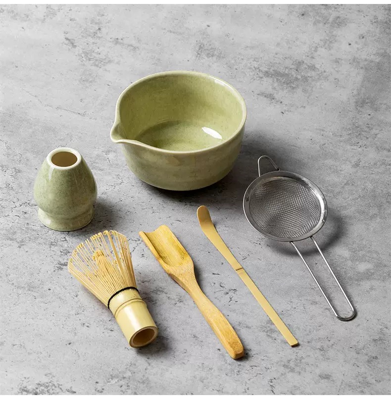 Japanese Matcha Tea Ceremony Set Kit, 6Pcs, Matcha Bowl, Bamboo Whisk, Whisk Holder & Tea Scoop, Traditional Matcha Tea Making Accessories - Image 5
