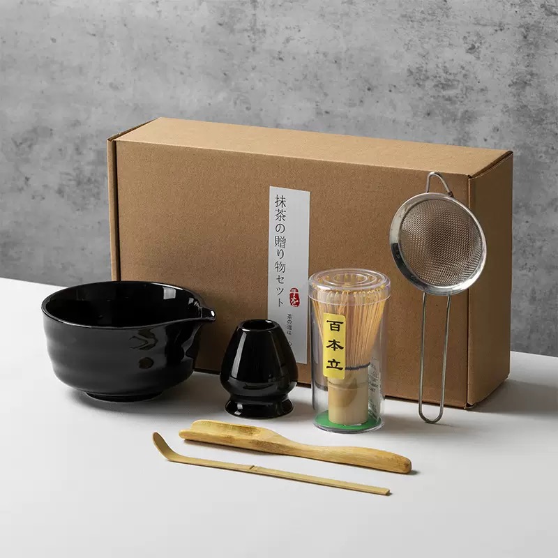 Japanese Matcha Tea Ceremony Set Kit, 6Pcs, Matcha Bowl, Bamboo Whisk, Whisk Holder & Tea Scoop, Traditional Matcha Tea Making Accessories - Image 3